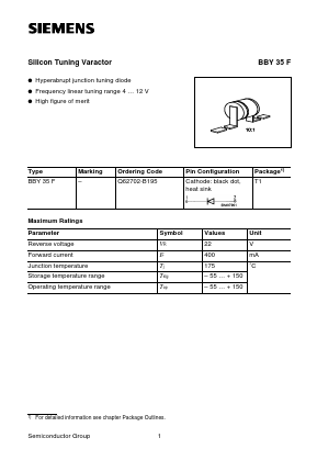 BBY35F Datasheet PDF Siemens AG