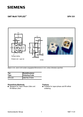 SFH331 Datasheet PDF Siemens AG