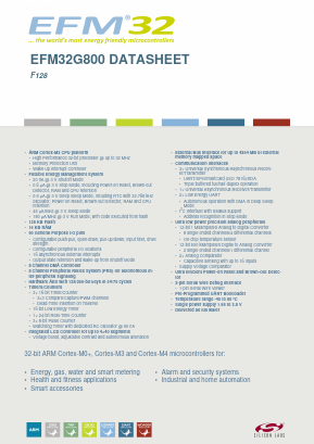 EFM32G800F128G-D-D1I Datasheet PDF Silicon Laboratories