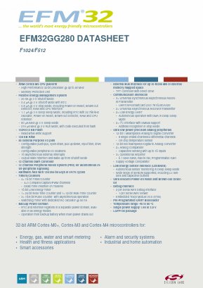 EFM32GG280F1024-QFP100 Datasheet PDF Silicon Laboratories
