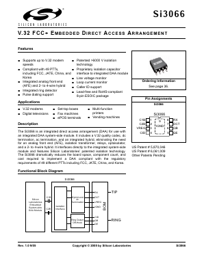 SI3066-B-FS Datasheet PDF Silicon Laboratories