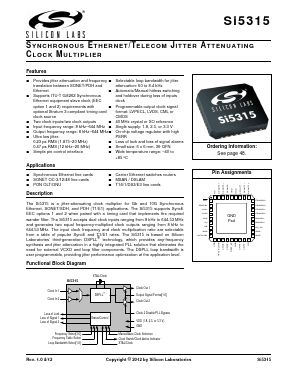 SI5315B-C-GMR Datasheet PDF Silicon Laboratories