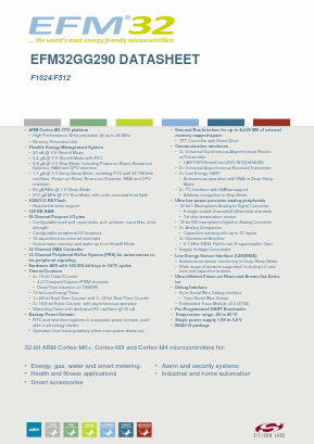 EFM32GG290F512-BGA112 Datasheet PDF Silicon Laboratories