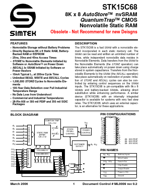 STK15C68-S35 Datasheet PDF Simtek Corporation