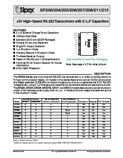 SP205B Datasheet PDF Signal Processing Technologies