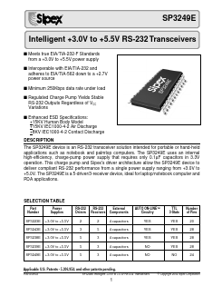 SP3249E Datasheet PDF Signal Processing Technologies