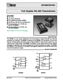 SP491 Datasheet PDF Signal Processing Technologies