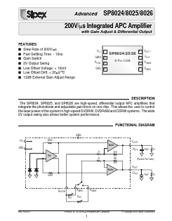 SP8025 Datasheet PDF Signal Processing Technologies