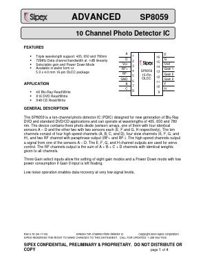 SP8059 Datasheet PDF Signal Processing Technologies