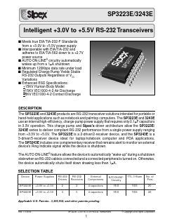SP3223EEY Datasheet PDF Signal Processing Technologies