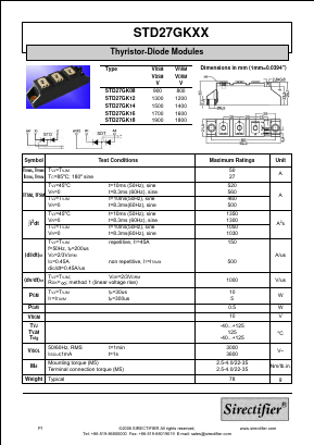 STD27GK14 Datasheet PDF Sirectifier Electronics