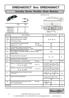 SRBD40035CT Datasheet PDF Sirectifier Electronics