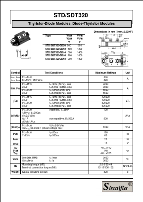 STD320GK16 Datasheet PDF Sirectifier Electronics
