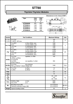 STT60 Datasheet PDF Sirectifier Electronics