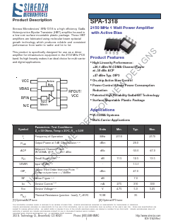 SPA-1318 Datasheet PDF Sirenza Microdevices => RFMD