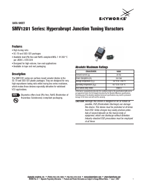 SMV1281-079LF Datasheet PDF Skyworks Solutions