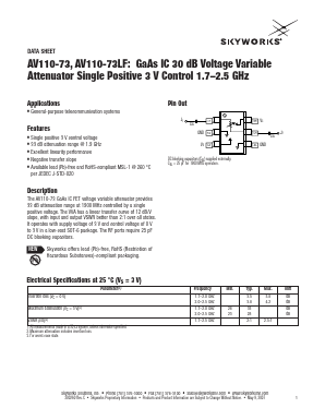 AV110-73_07 Datasheet PDF Skyworks Solutions