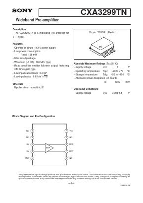 CXA3299TN Datasheet PDF Sony Semiconductor