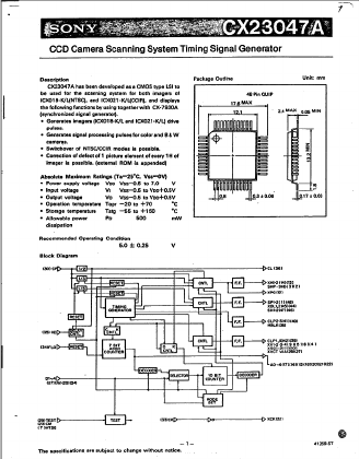 CX23047A Datasheet PDF Sony Semiconductor