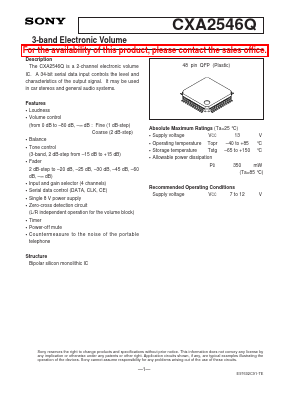 CXA2546Q Datasheet PDF Sony Semiconductor