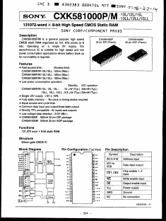 CXK581000P-10LL Datasheet PDF Sony Semiconductor