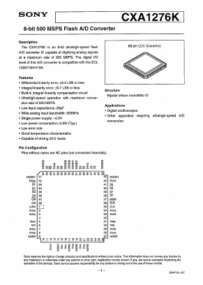 CXA1276K Datasheet PDF Sony Semiconductor