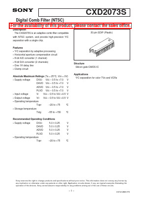 CXD2073S Datasheet PDF Sony Semiconductor