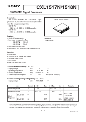 CXL1518N Datasheet PDF Sony Semiconductor