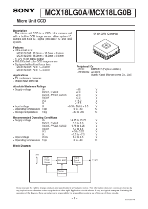 MCX18LG0A Datasheet PDF Sony Semiconductor