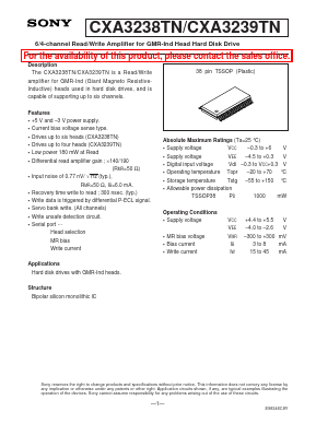 CXA3238TN Datasheet PDF Sony Semiconductor