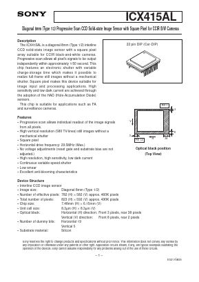 ICX415AL Datasheet PDF Sony Semiconductor