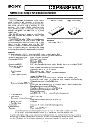 CXP858P56A Datasheet PDF Sony Semiconductor
