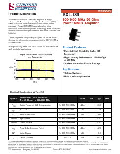 SXL-189 Datasheet PDF Stanford Microdevices
