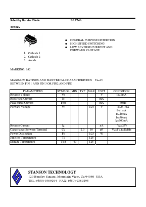 BAT54A Datasheet PDF STANSON TECHNOLOGY