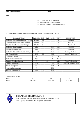 D882 Datasheet PDF STANSON TECHNOLOGY