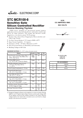 MCR100-8 Datasheet PDF Suntac Electronic