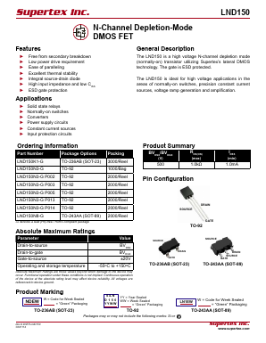 LND150N3-GP005 Datasheet PDF  Supertex Inc