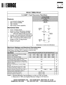 FR101 Datasheet PDF Surge Components