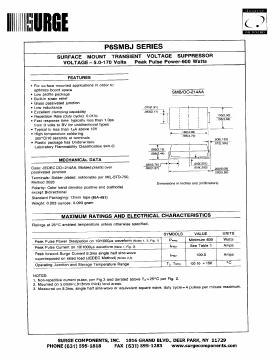 P6SMBJ22C Datasheet PDF Surge Components
