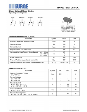 BAV23 Datasheet PDF Surge Components