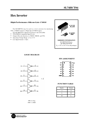SL74HCT04N Datasheet PDF System Logic Semiconductor