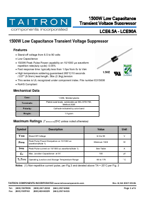 LCE51A Datasheet PDF TAITRON Components Incorporated