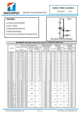 1AZ20 Datasheet PDF Shenzhen Taychipst Electronic Co., Ltd