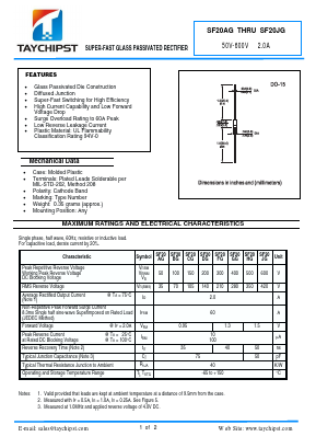SF20DG Datasheet PDF Shenzhen Taychipst Electronic Co., Ltd