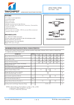 UF3A Datasheet PDF Shenzhen Taychipst Electronic Co., Ltd