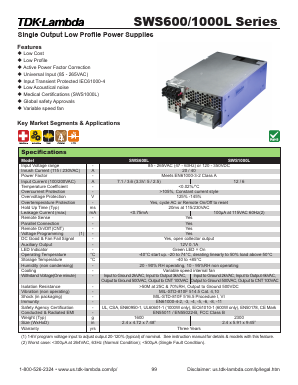 SWS600L-36 Datasheet PDF TDK Corporation