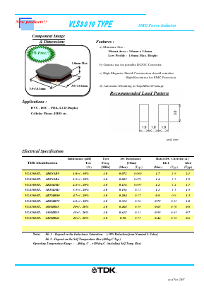 VLS3010T-100MR65 Datasheet PDF TDK Corporation