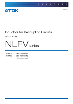 NLFV25 Datasheet PDF TDK Corporation