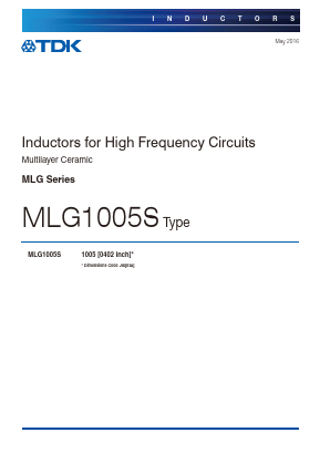 MLG1005S Datasheet PDF TDK Corporation