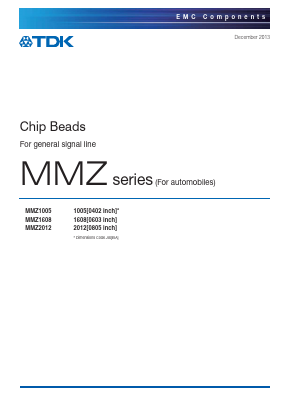 MMZ1005Q121BTDH5 Datasheet PDF TDK Corporation